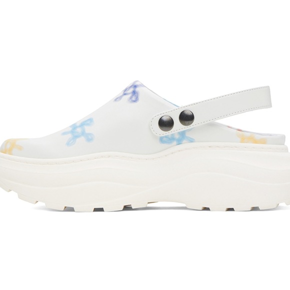 White Clogs with Multicolor Floral Design - Picture 4 of 5